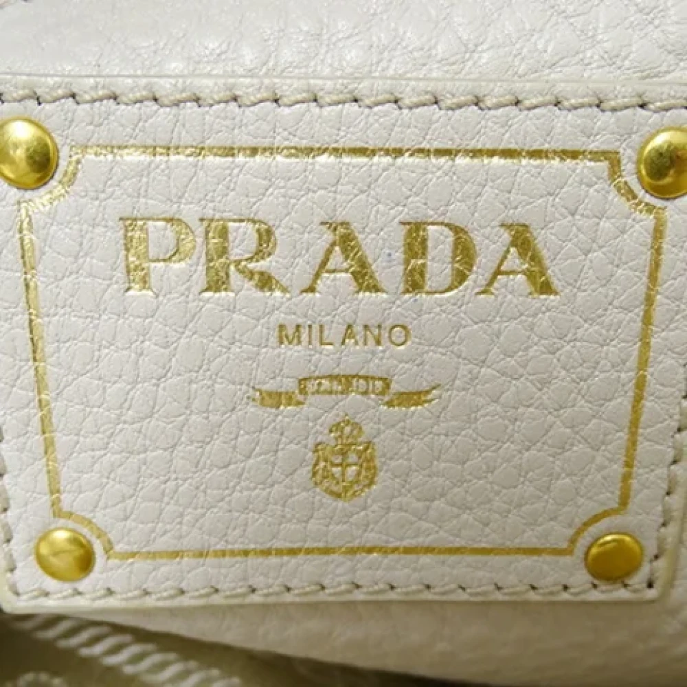 Prada Vintage Pre-owned Leather prada-bags Beige Dames