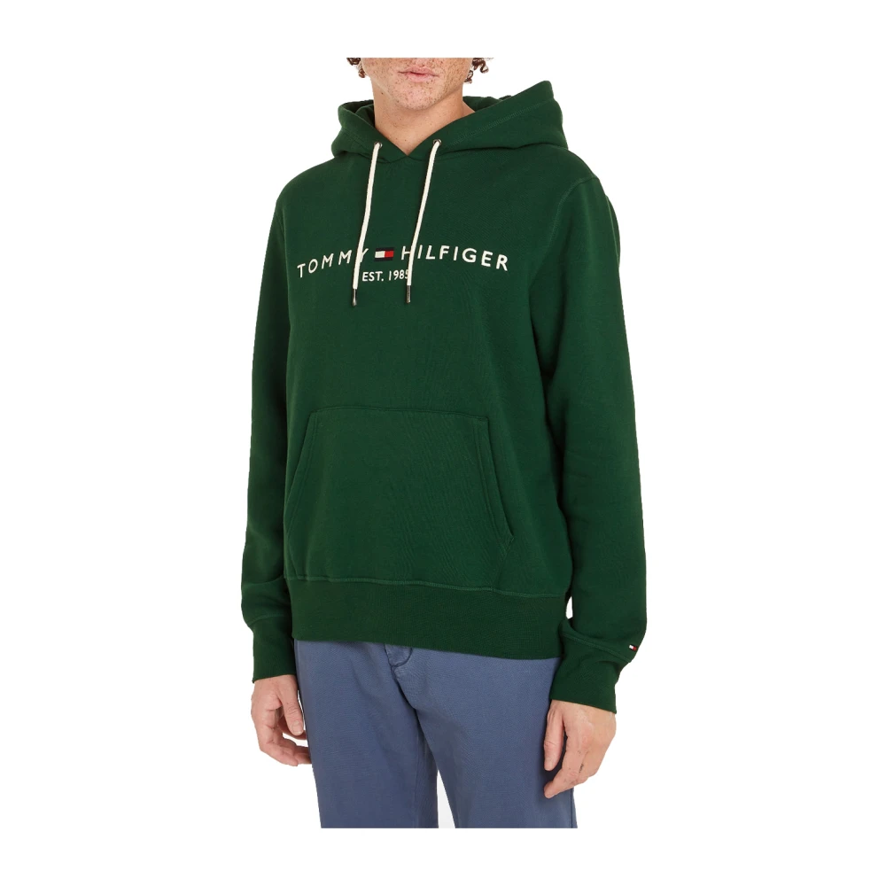 Tommy Hilfiger Groene Logo Hoody Sweater Green Heren