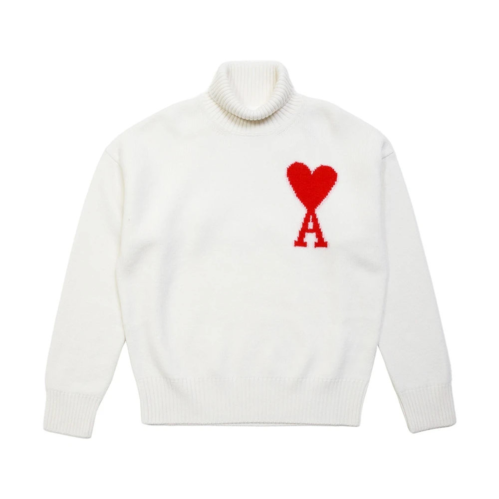 Ami Paris Oversized Coltrui Sweater White Heren