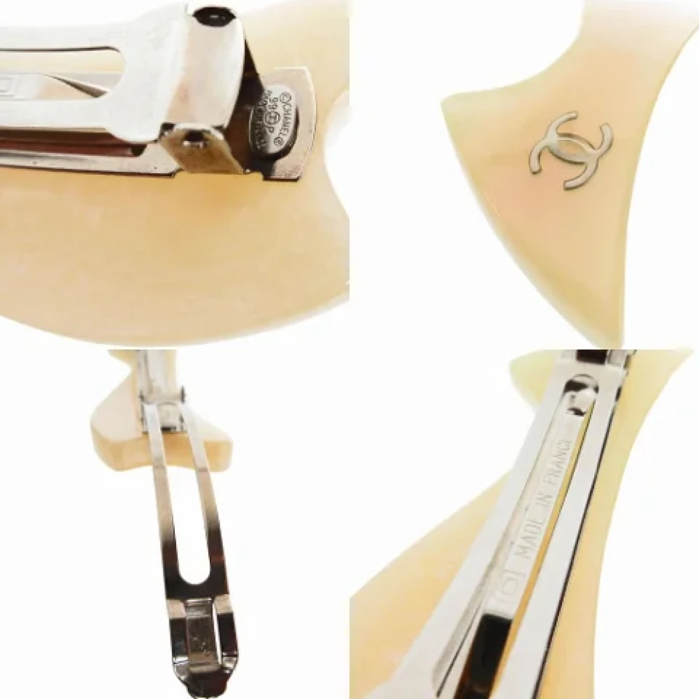 Chanel Vintage Pre-owned Metal hair-accessories Beige Dames