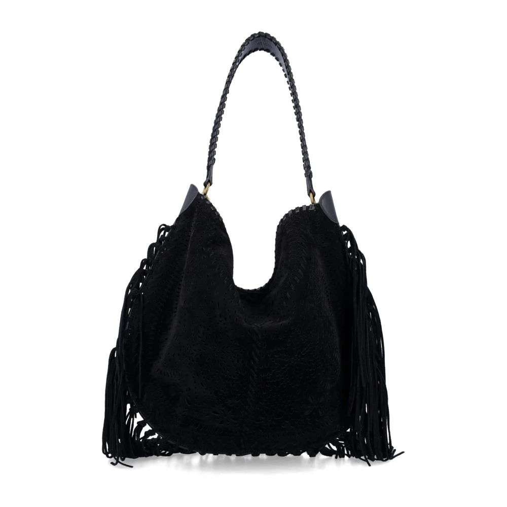 Isabel marant Zachte Schouder Leren Tas Zwart Black Dames