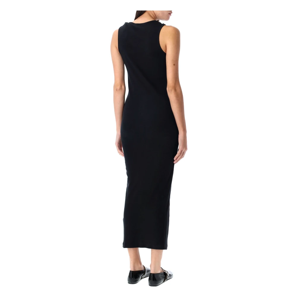 JW Anderson Zwarte Katoenen Anchor Logo Jurk Black Dames