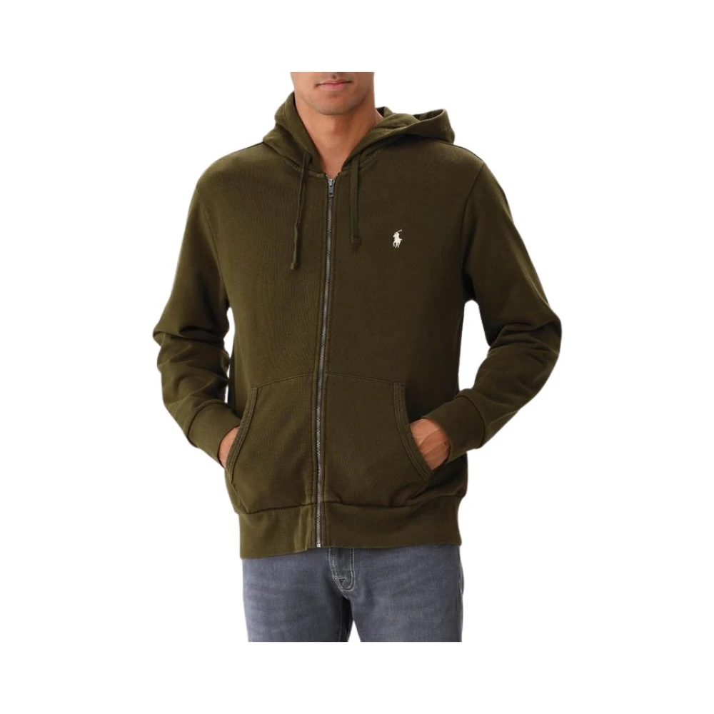 Ralph Lauren Zip Sweatshirt Dark Loden Green, Herr