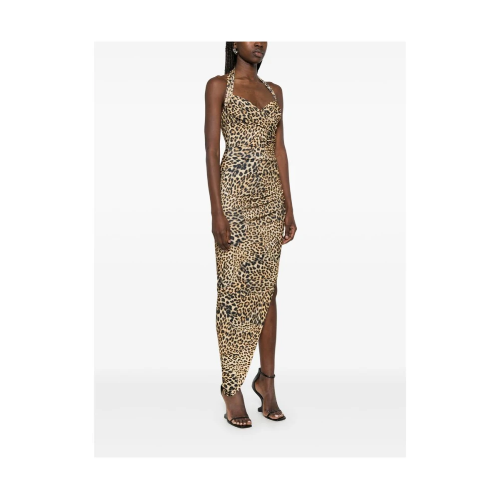 Norma Kamali Pastelgele Luipaardprint Jurk Multicolor Dames