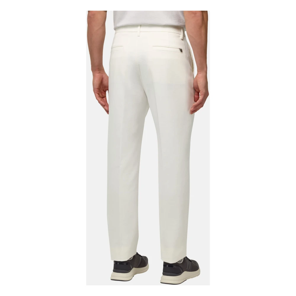Boggi Milano Stretchkatoenen Broek White Heren