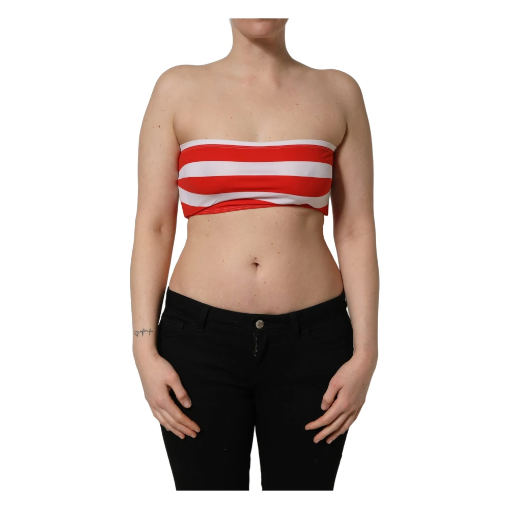 Dolce & Gabbana Multicolor Cropped Tube Top - Female - Sleeveless Tops - S - Tops
