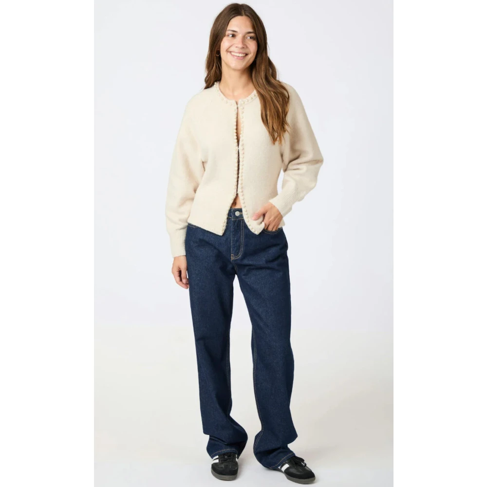 NEO NOIR Parel Gebreide Vest Ivoor Beige Dames