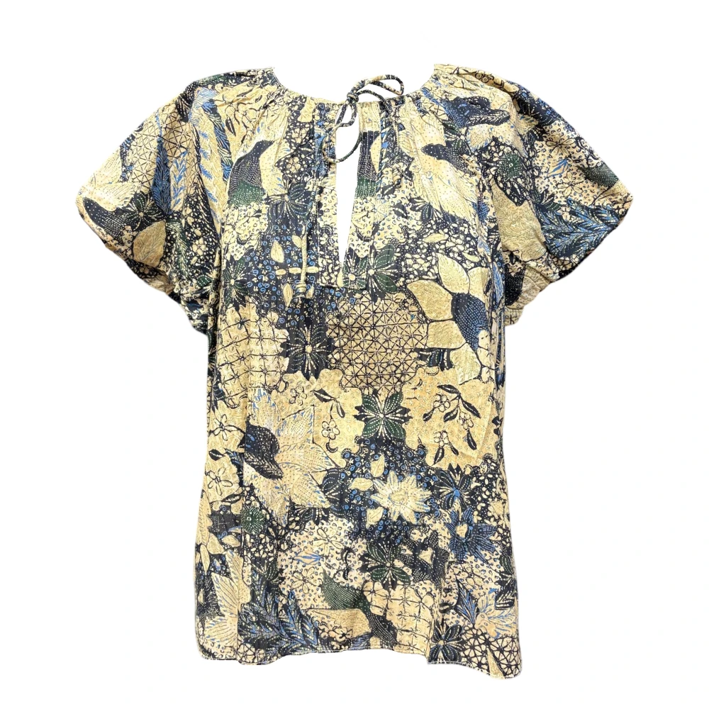 Ulla Johnson Issa V-hals Top Korte Mouw Multicolor Dames