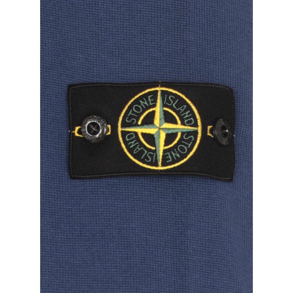 Stone Island Blauwe Katoenen Trui met Logopatch Blue Heren