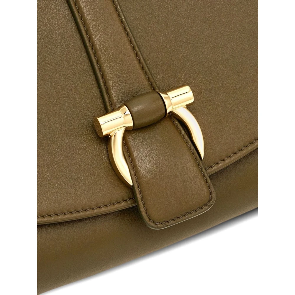 Salvatore Ferragamo Groene schoudertas met Gancini gesp Green Dames