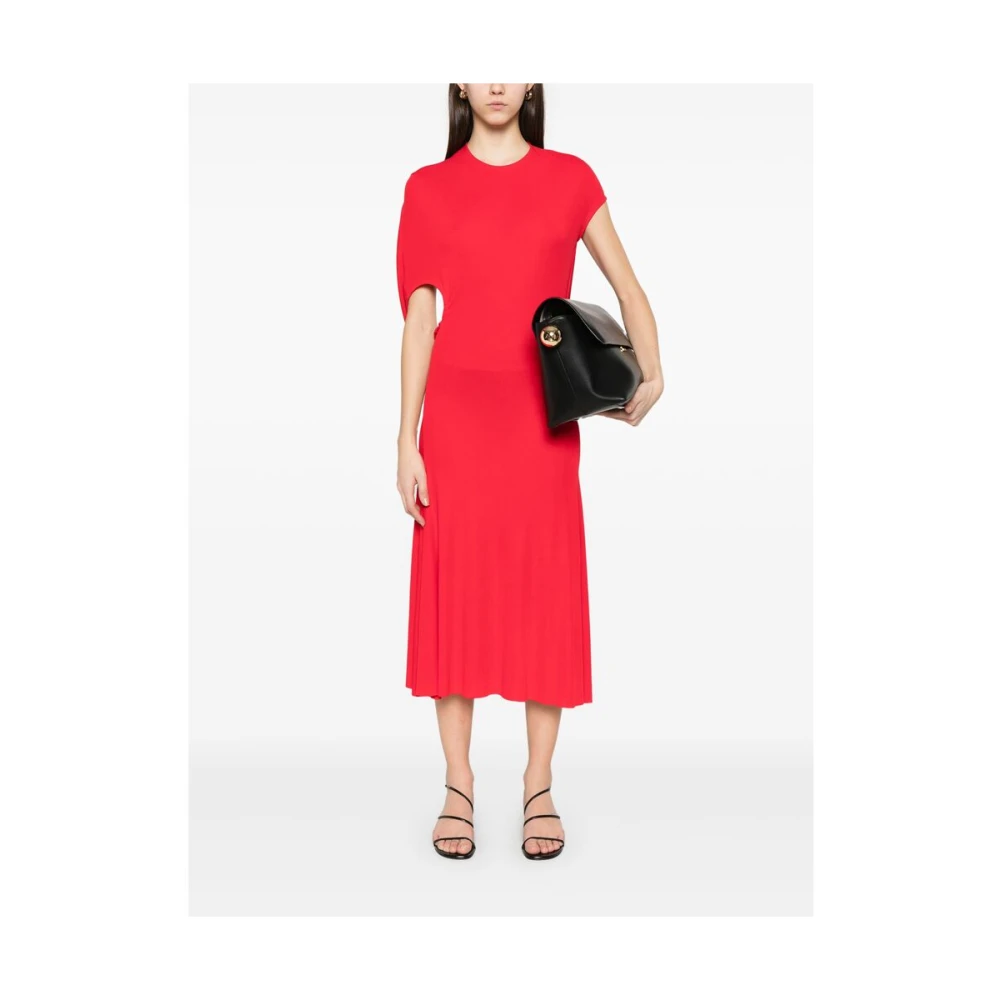 Jacquemus Rode Crew Neck Open Rug Jurk Red Dames