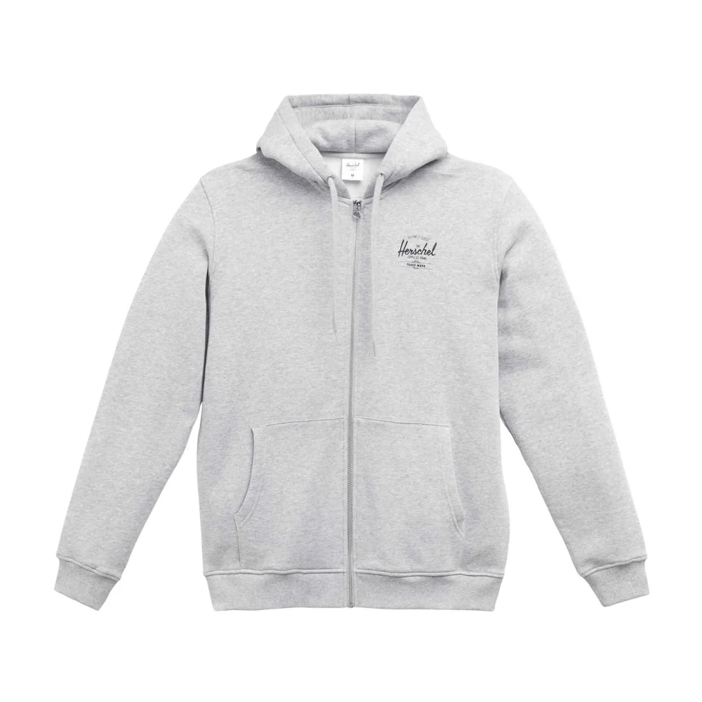 Herschel Grijze Katoenen Basic Zip Hoodie Mannen Gray Heren