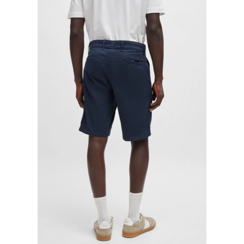 Hugo Boss Slim Chino Shorts voor Mannen Blue Heren