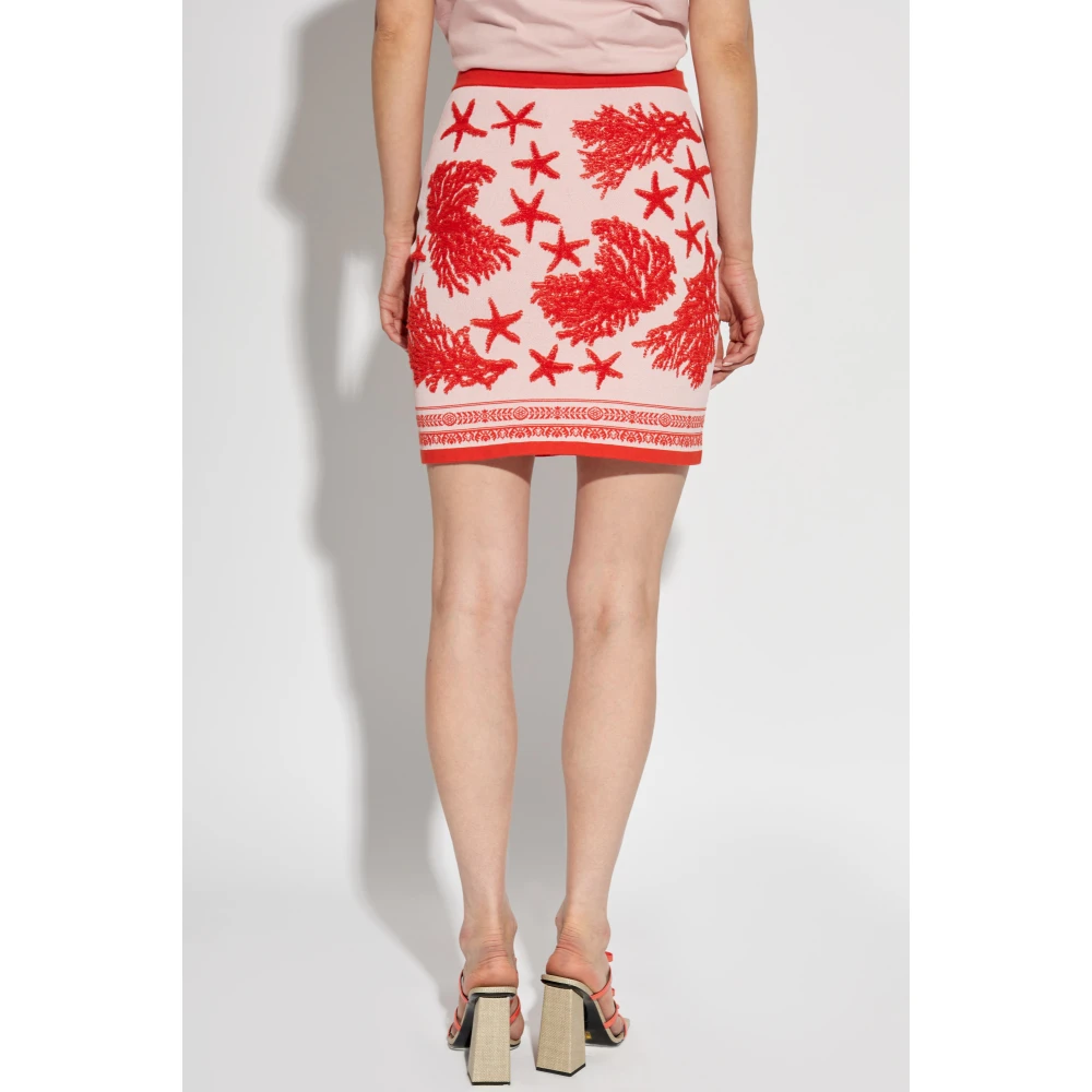 Versace Rok met 'Barocco Sea' motief Pink Dames