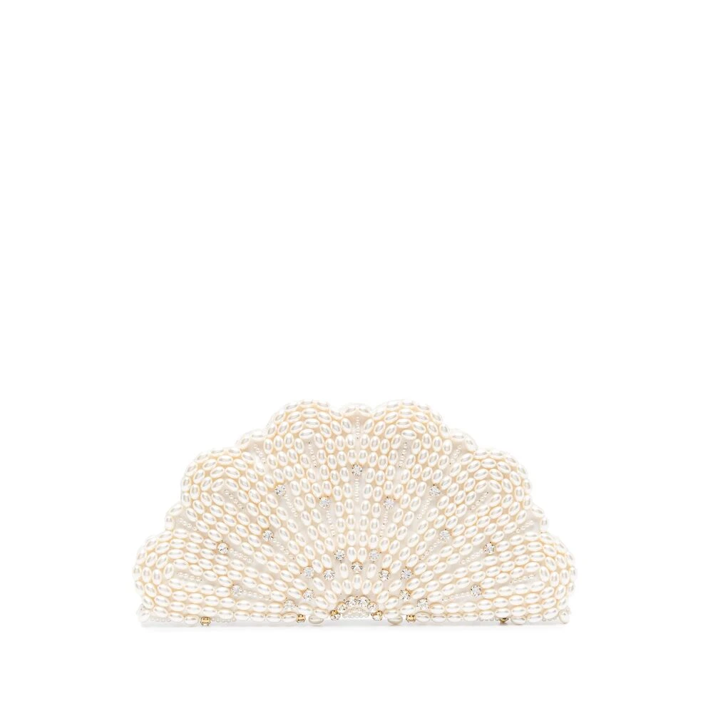 Vanina Witte Faux-Parel Versierde Magnetische Tas White Dames