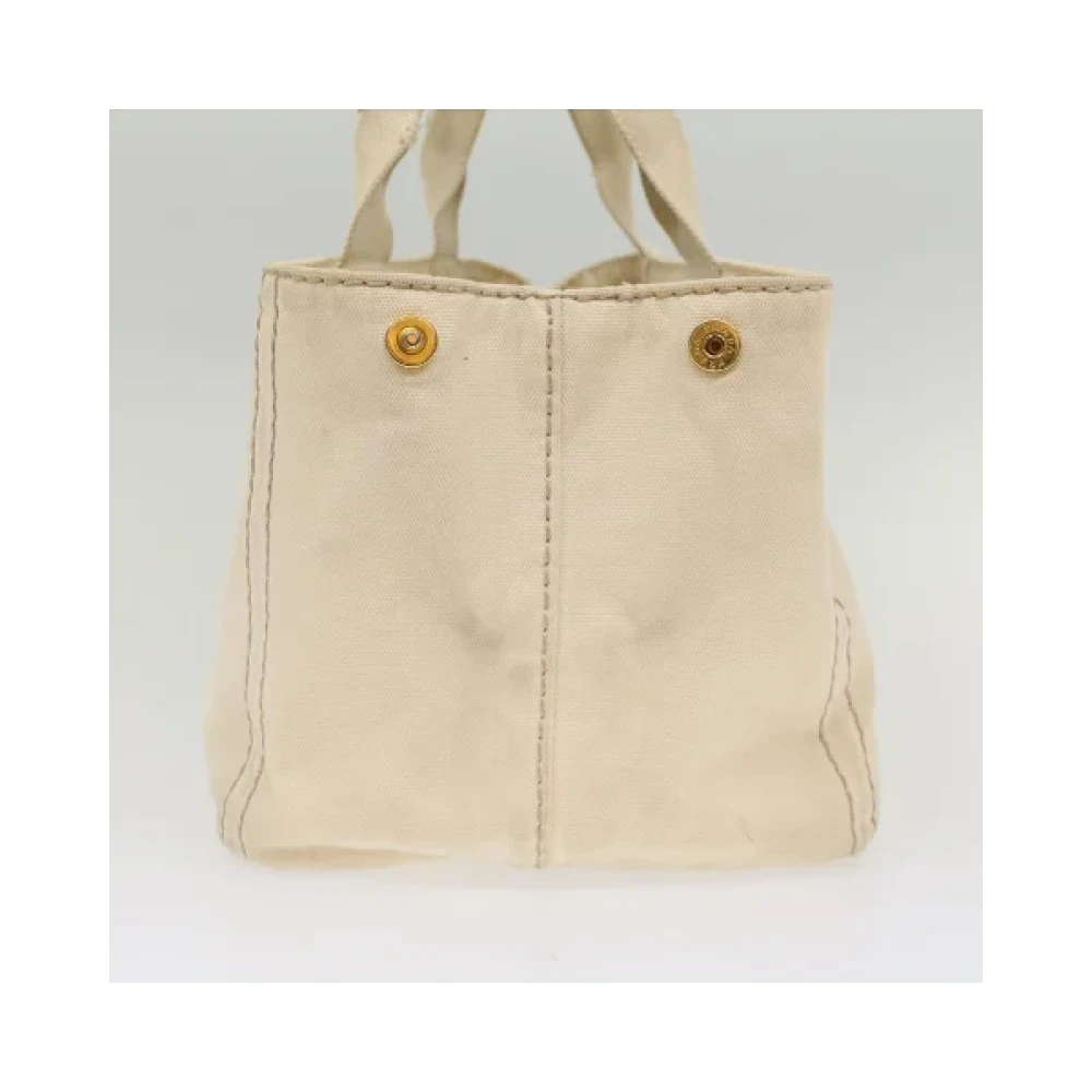 Prada Vintage Pre-owned Cotton handbags White Dames