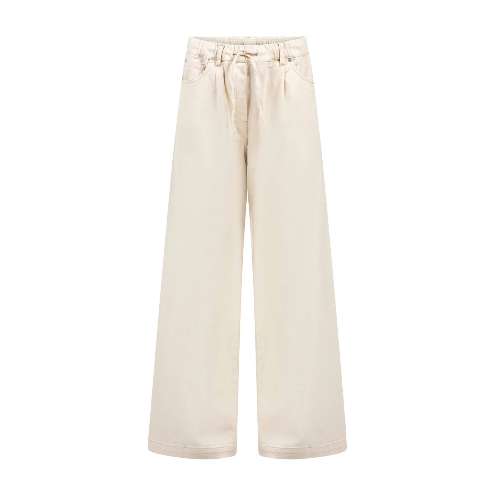 Knit-ted Maan Stijlvolle Broek Beige Dames