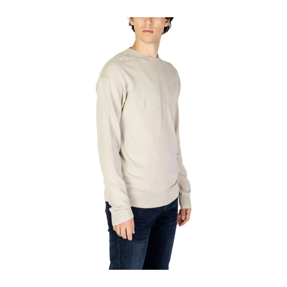 Calvin Klein Jeans Katoen Wolmix Trui Beige Heren