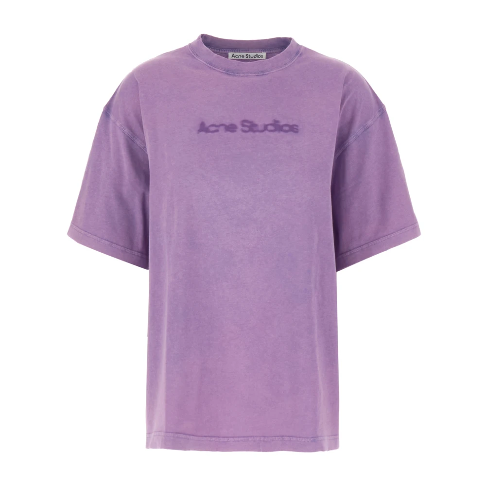 Acne Studios Klassiek Katoenen T-Shirt voor Vrouwen Purple Dames
