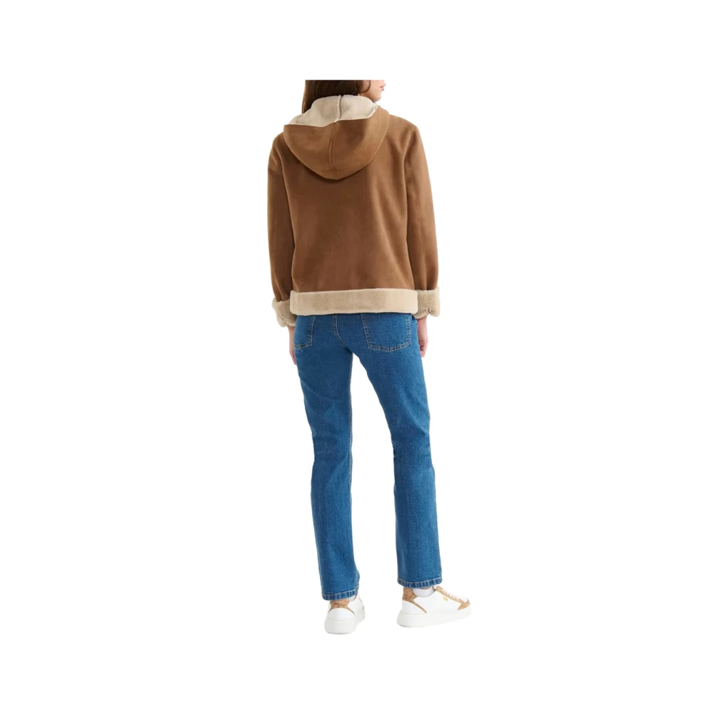 Alviero Martini 1a Classe Bruine Leren Jas Hoge Kwaliteit Brown Dames