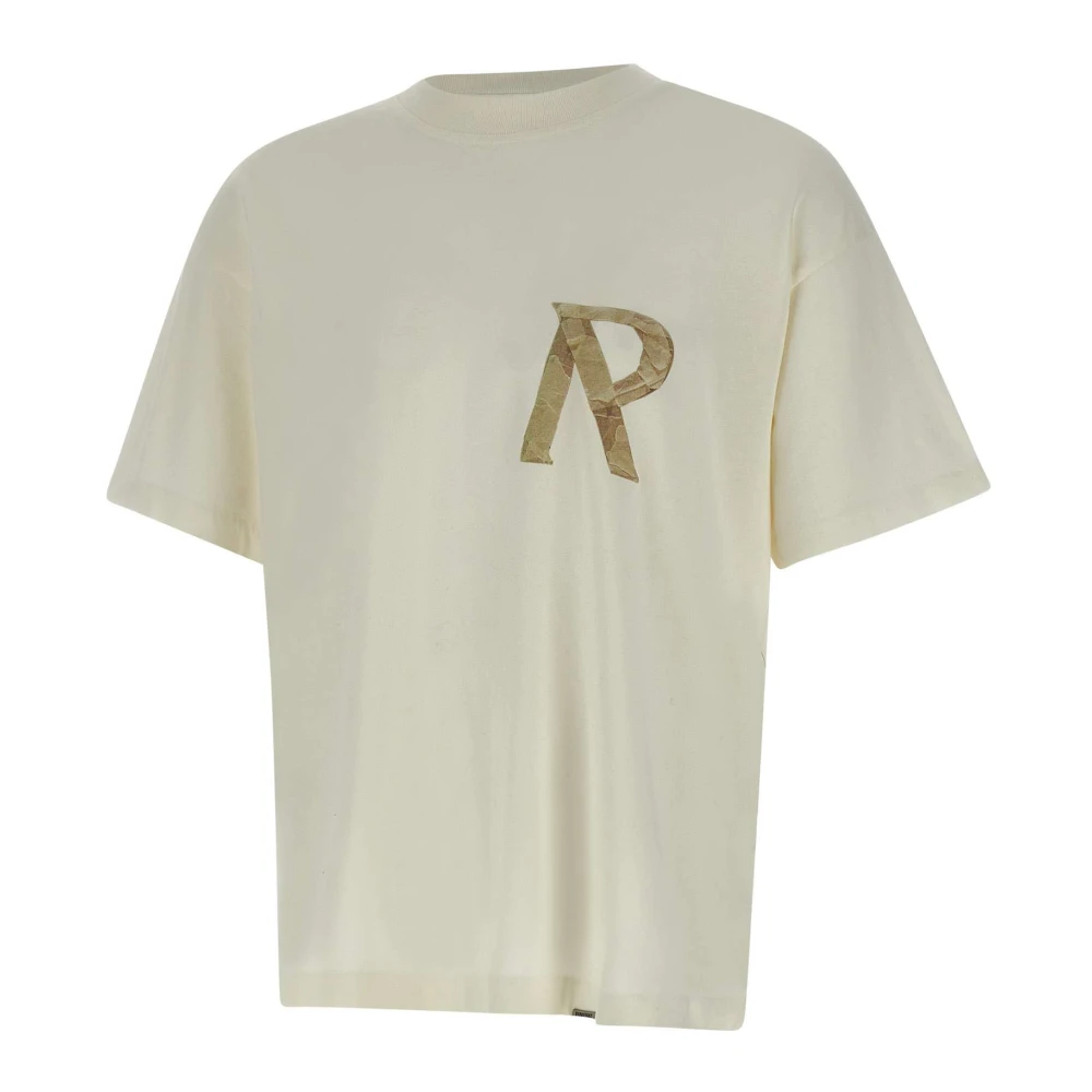 Represent Maxi Logo Katoenen T-shirt Crème White Heren