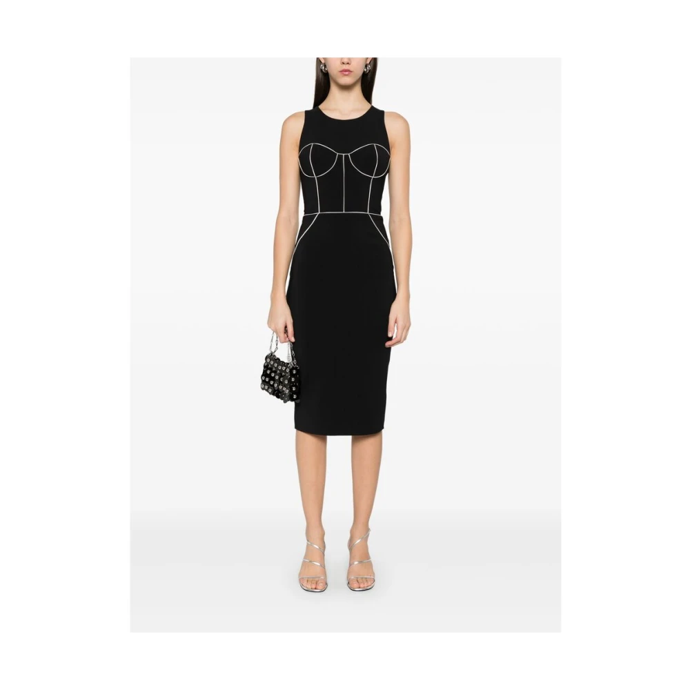 Elisabetta Franchi Zwarte Mouwloze Jurk met Achterrits Black Dames