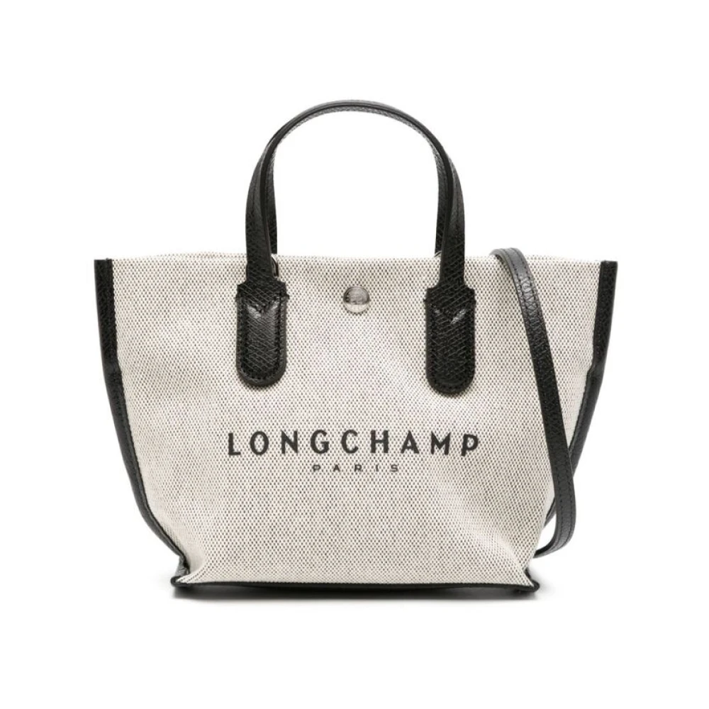 Longchamp Canvas Logo Print Axelväska Beige, Dam