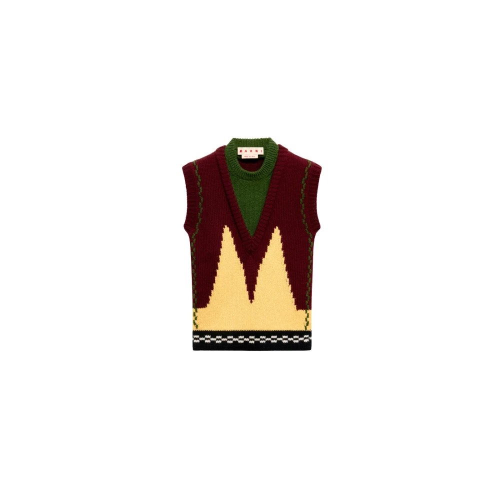 Marni Donna Multicolor - Maglieria Scollo A V - Knitwear - E - S