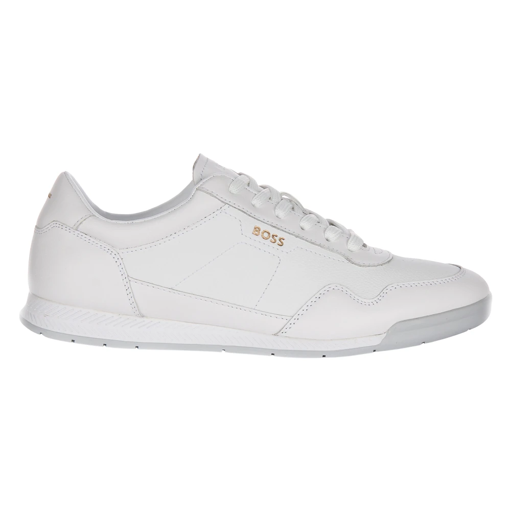 Hugo Men's White Sneakers, 11 Uk, Gold Titanium Trainers For