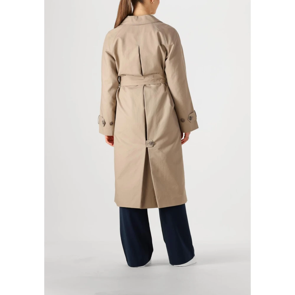 Object Taupe Trenchcoat Lange Jas Elegant Stijlvol Beige Dames