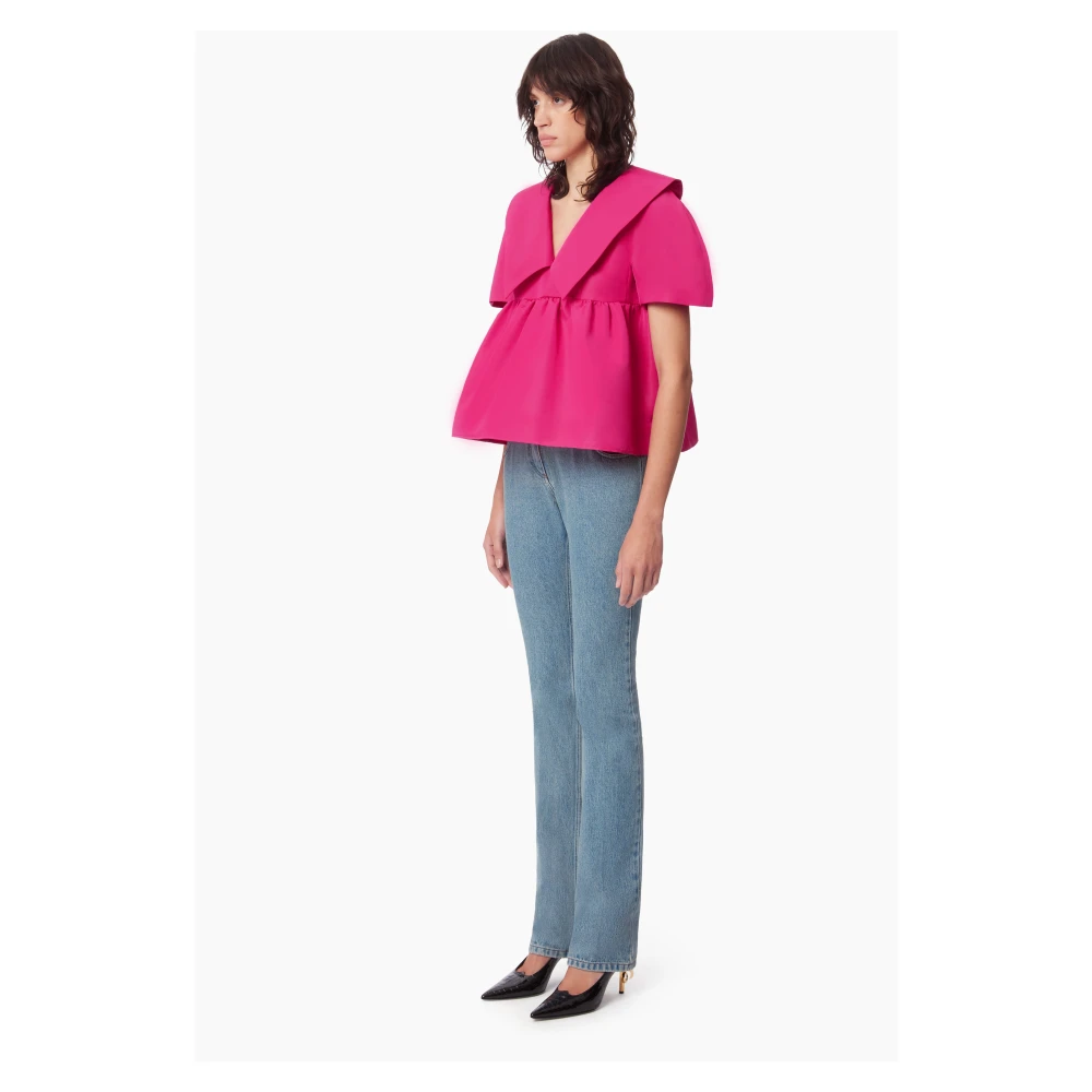 Nina Ricci Roze Taffeta Babydoll Top Pink Dames