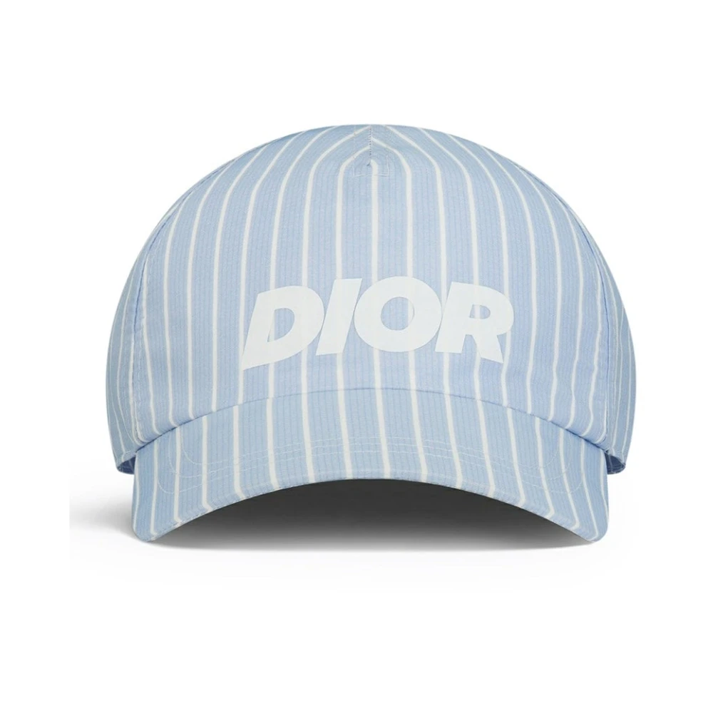 Dior Blauwe Gestreepte Baseballpet Blue Heren