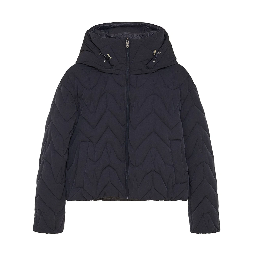 PATRIZIA PEPE Monogram Gewatteerde Jas Black Dames