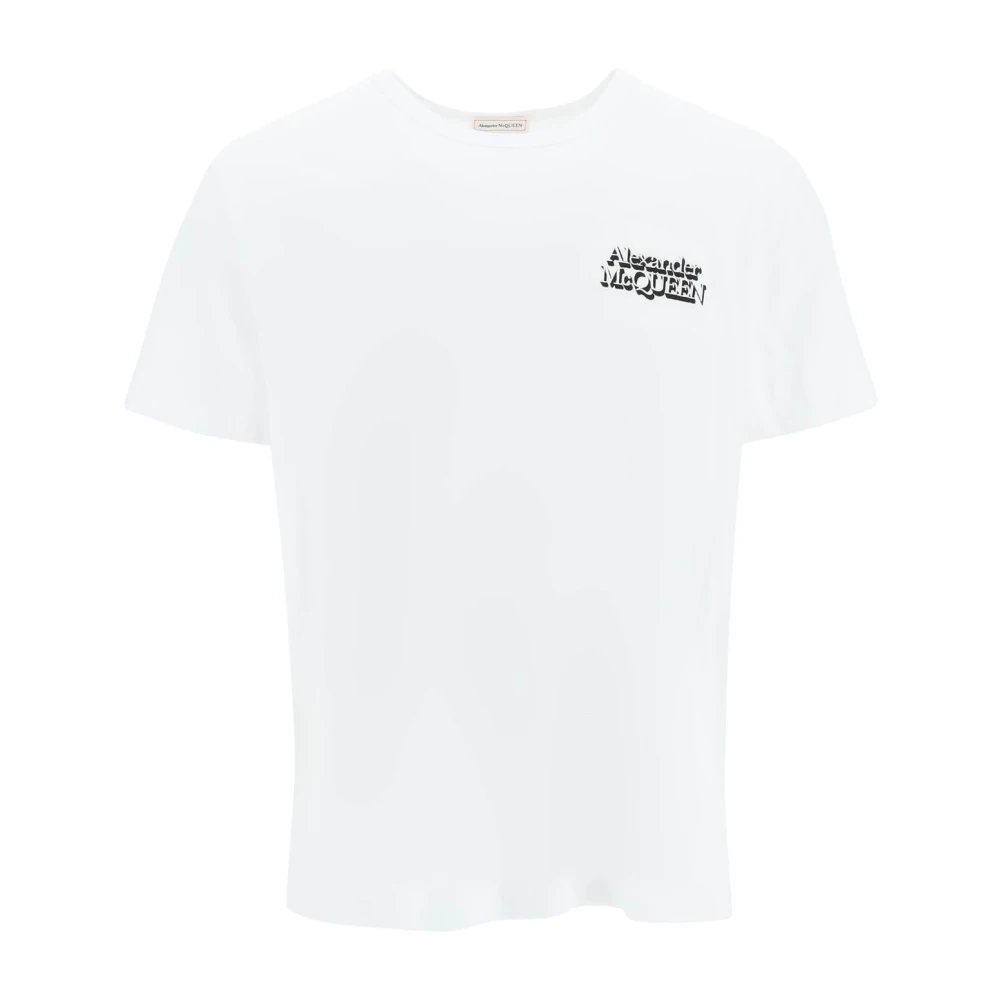 Alexander mcqueen Logo Geborduurd T-Shirt White Heren
