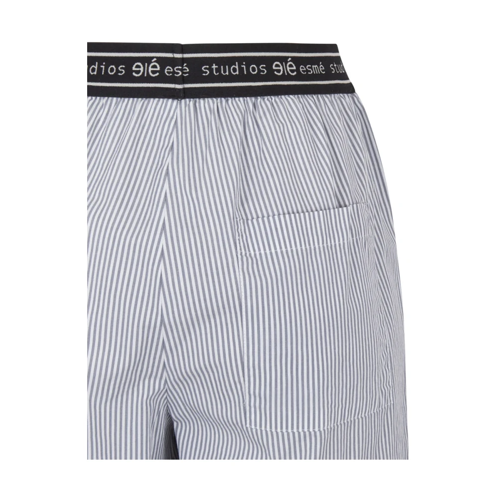 Esmé Studios Logo Elastische Oversized Katoenen Shorts Gray Dames