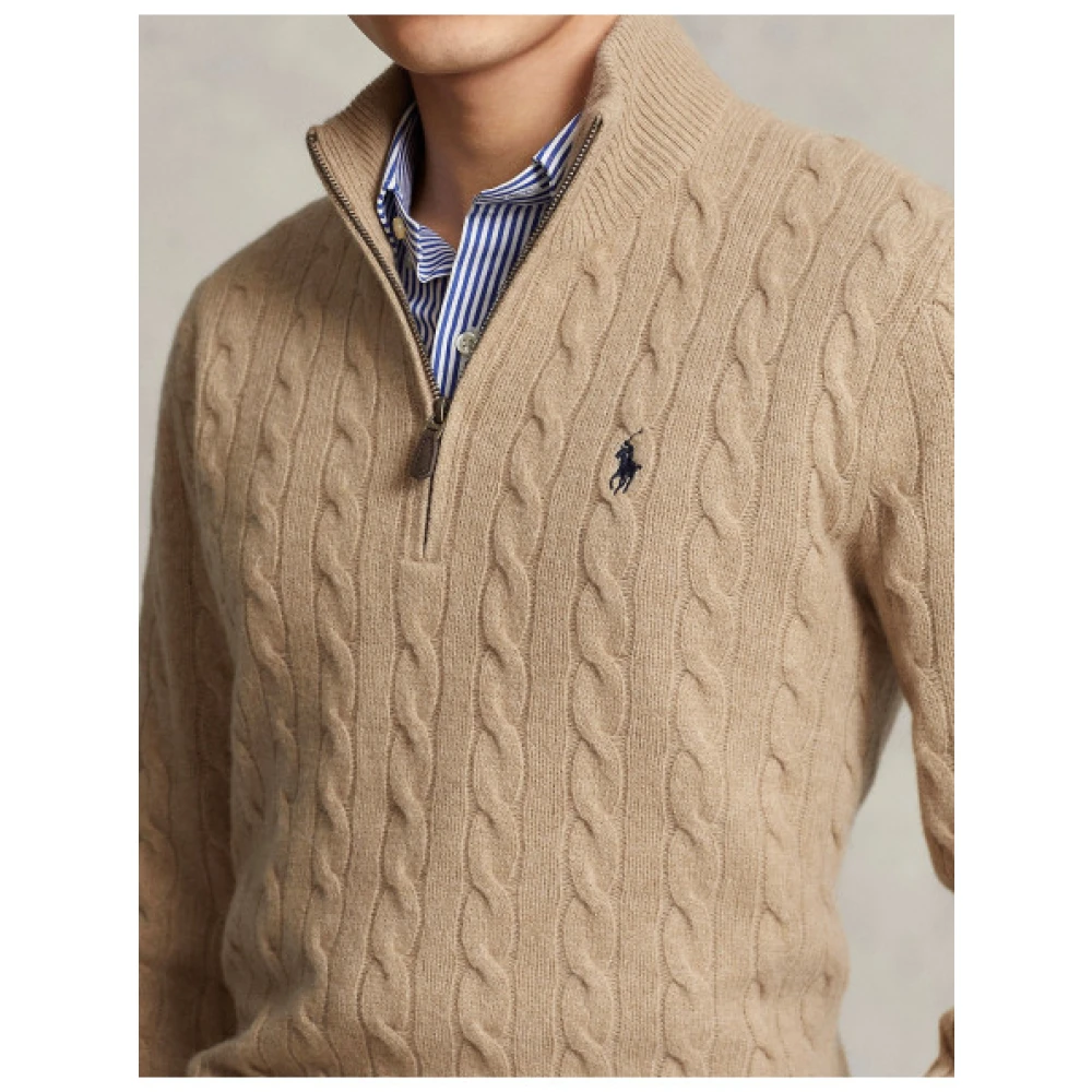 Polo Ralph Lauren Gedraaide wol en kasjmier half-zip trui Beige Heren
