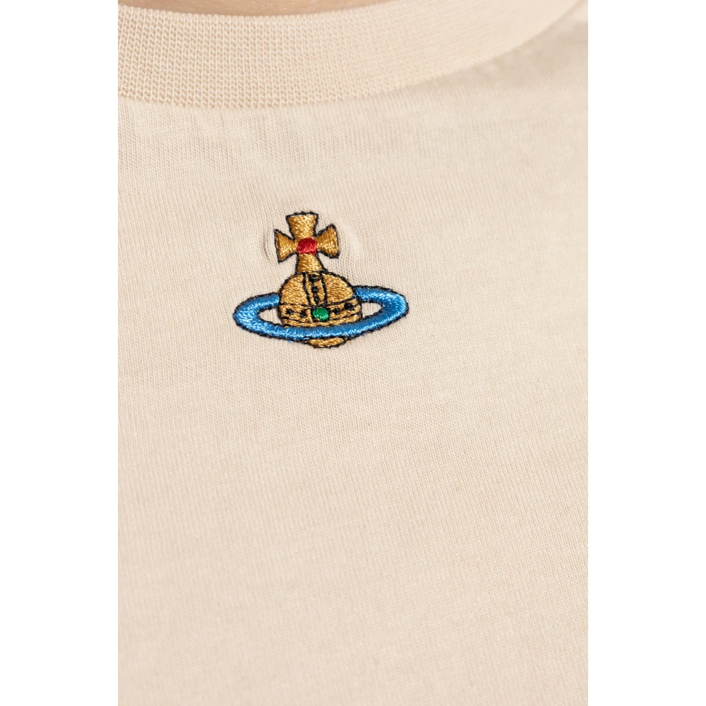 Vivienne Westwood T-shirt met logo Beige Dames