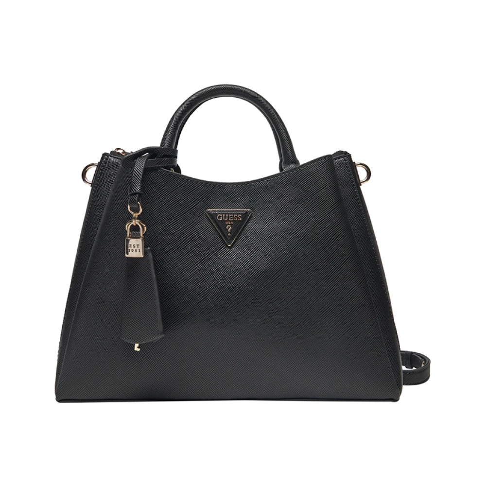 Guess Elegante zwarte handtas met gouden details Black Dames