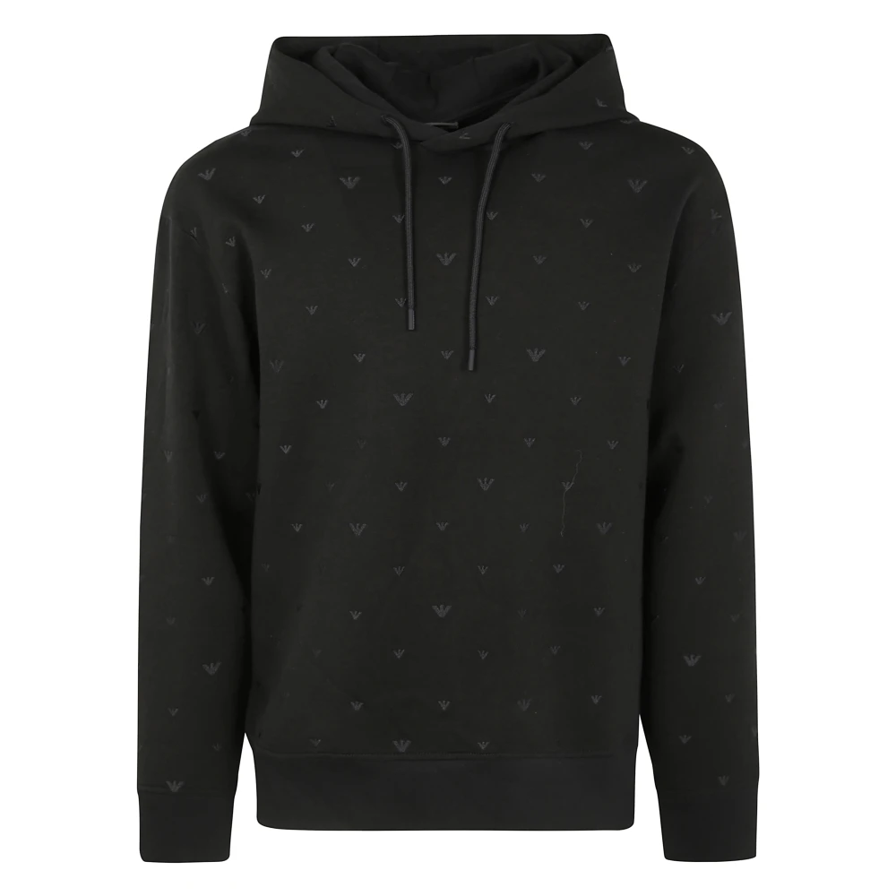 Emporio Armani Mannelijk Zwart Hoodies & Sweatvesten Heren, L, Casual Sweatshirt Voor Mannen