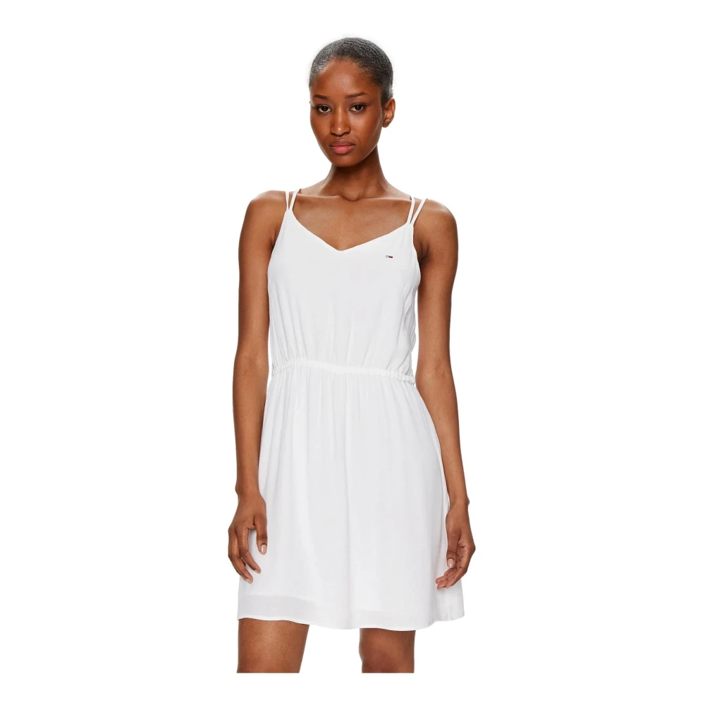 Tommy Jeans Essential Strappy Jurk White Dames