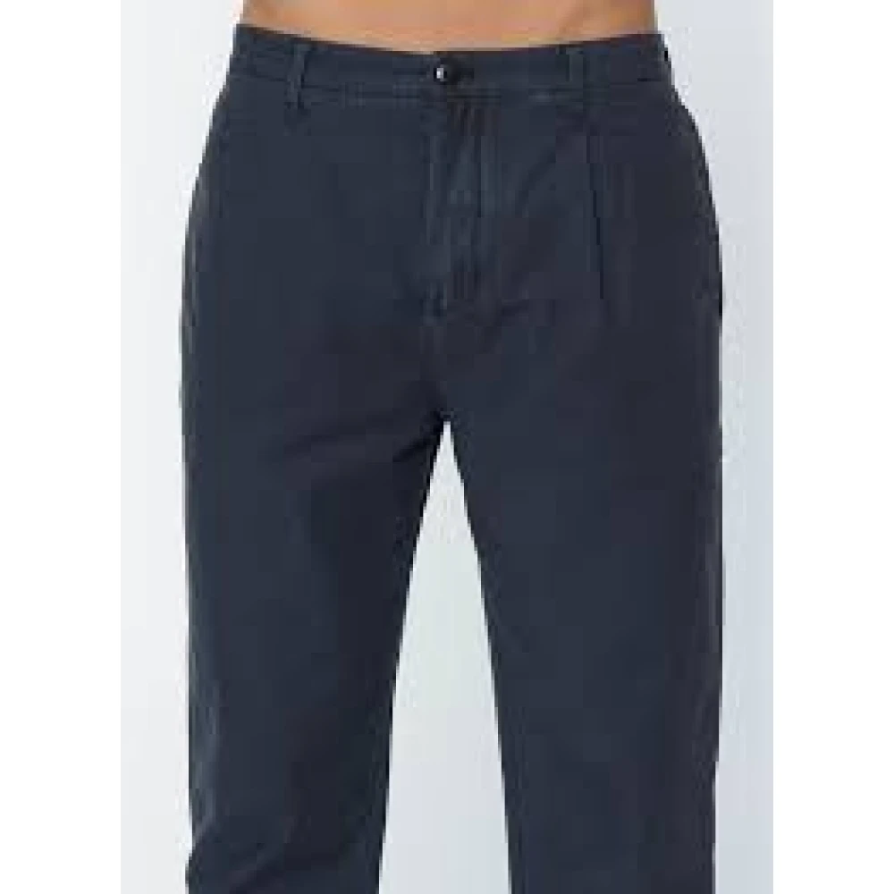 Tommy Hilfiger Blauwe Katoenen Broek Tapered Fit Blue Heren