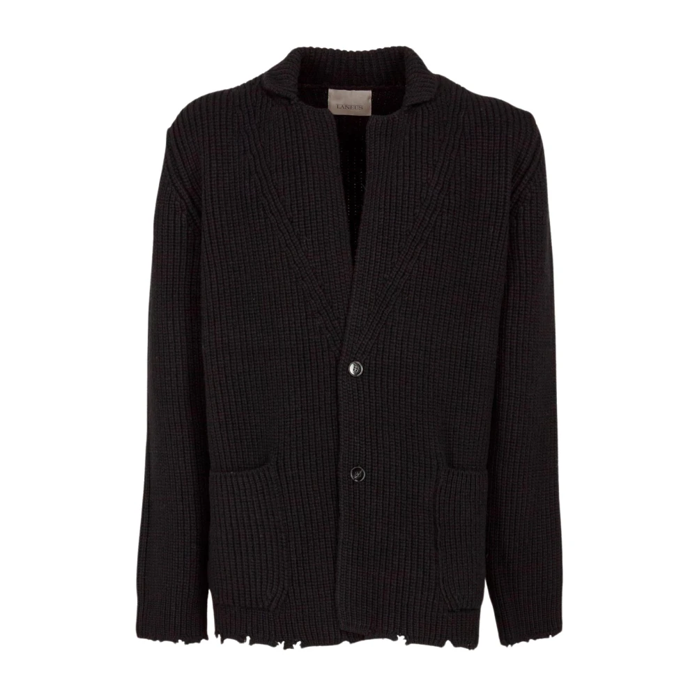 Laneus Verweerde Wol Blazer Jas Black Heren