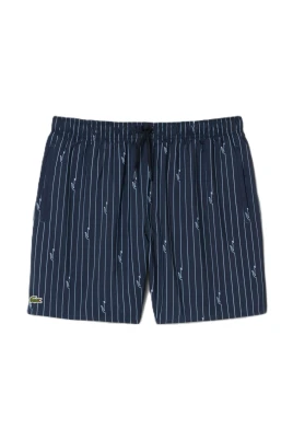 Mid Length Crocodile Print Swim Trunks
