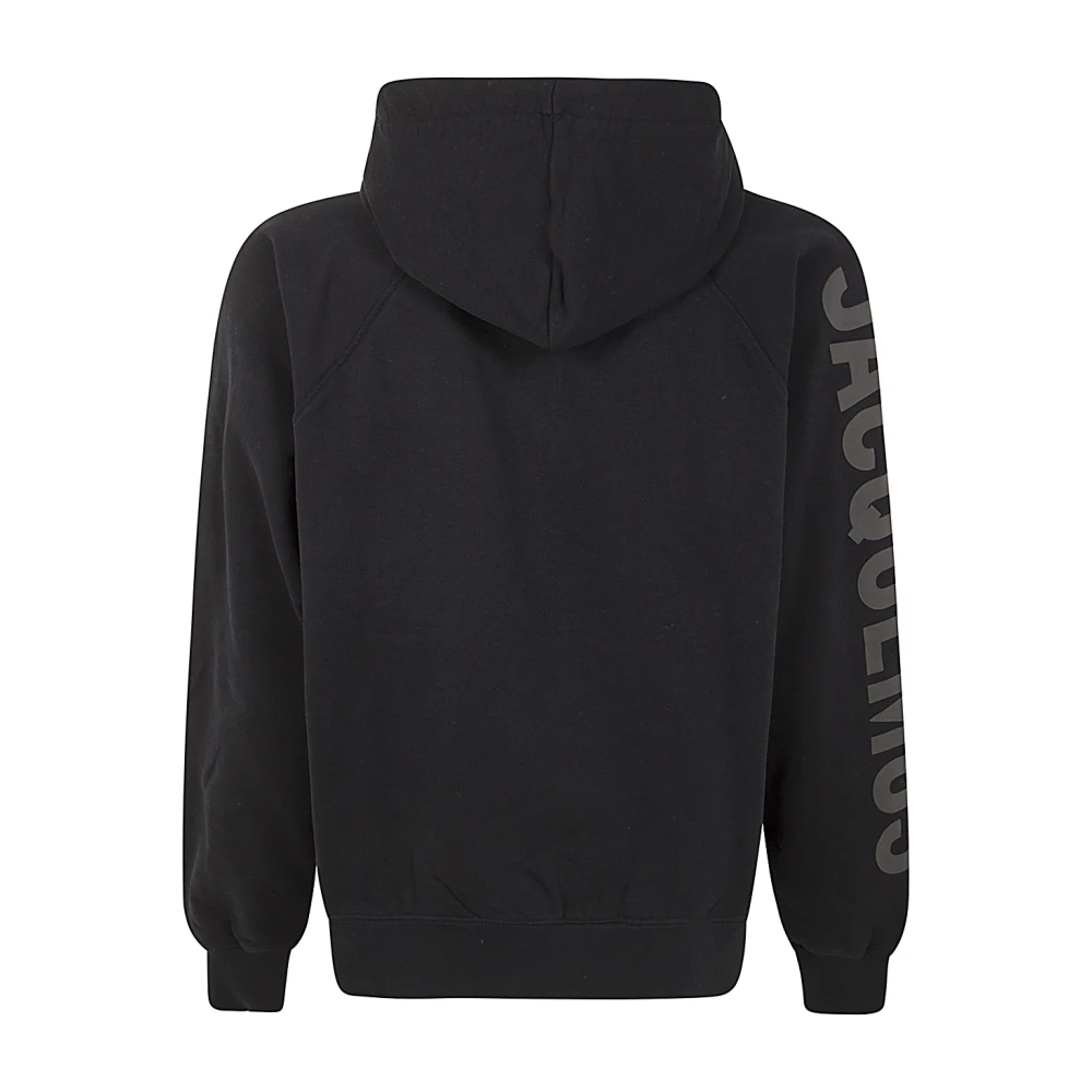 Jacquemus Zwarte hoodie met typografisch ontwerp Black Heren