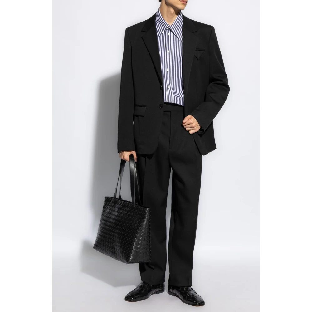 Bottega Veneta Gekreukelde broek Black Heren