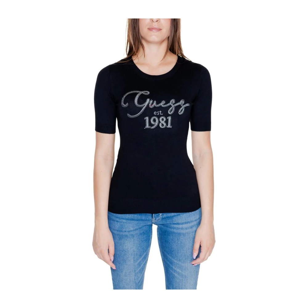 Guess Viscose Blend Tops & T-Shirt Black Dames