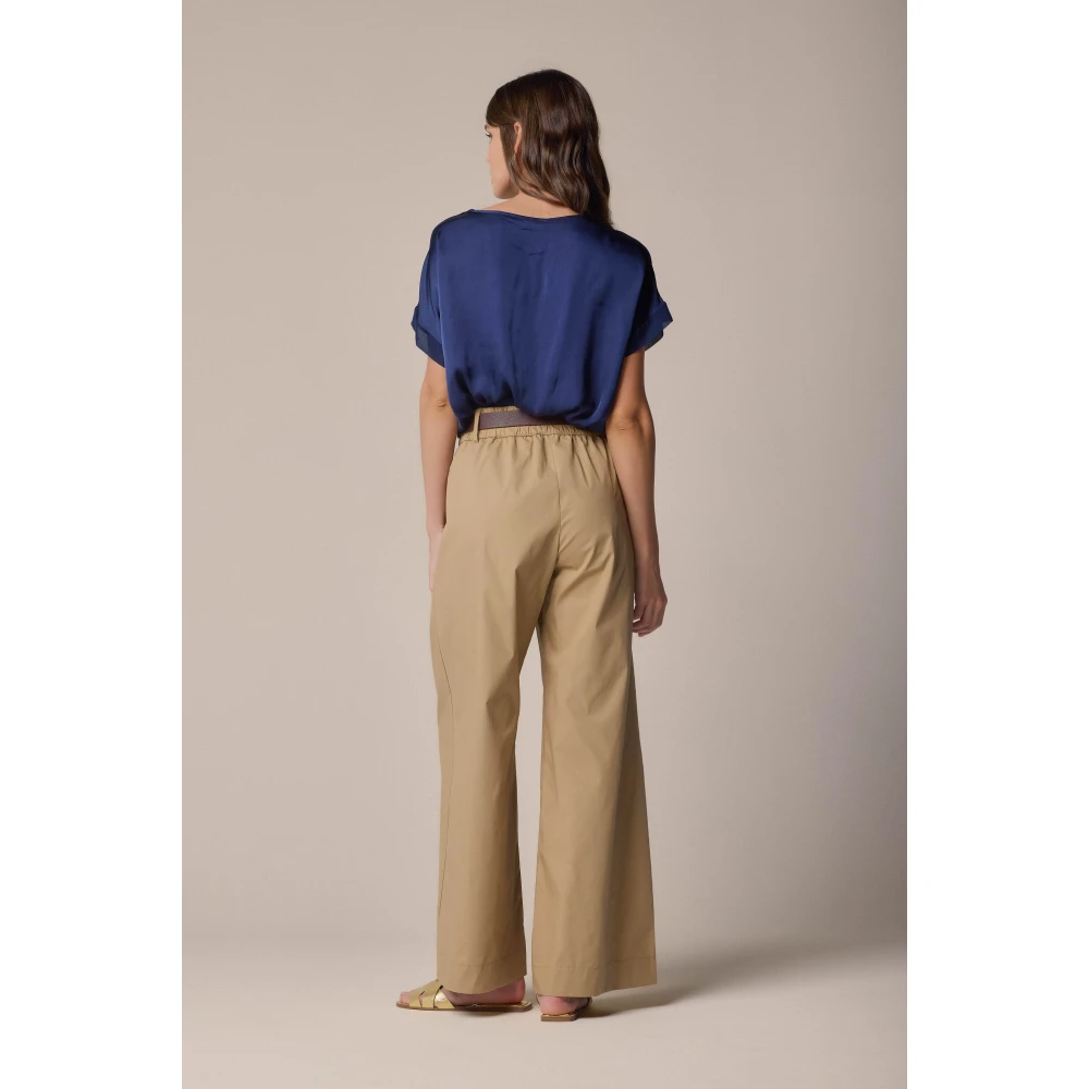 Kocca Stijlvolle Wijde Broek Brown Dames