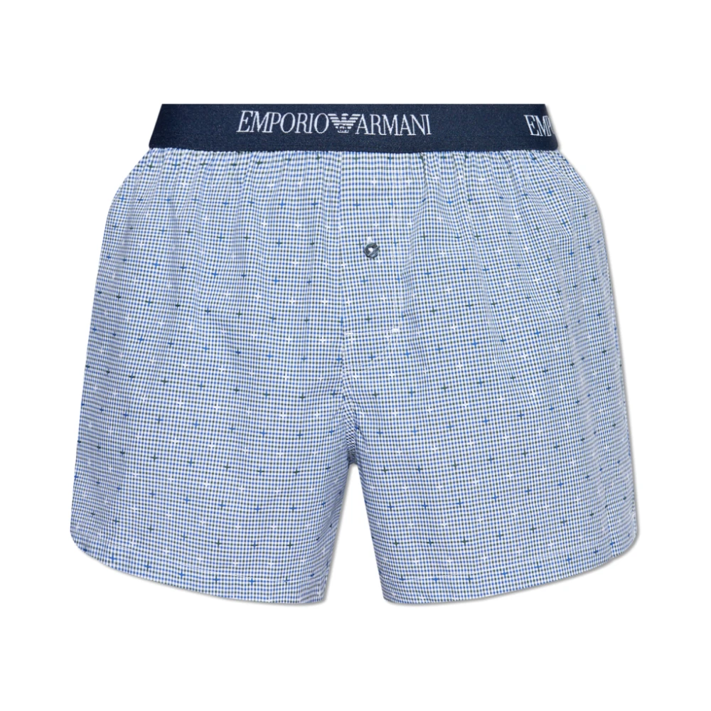 Emporio Armani Boxershorts med rutmönster Blue, Herr