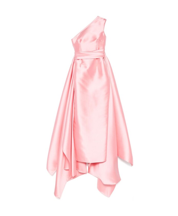 pink-satin-one-shoulder-dress