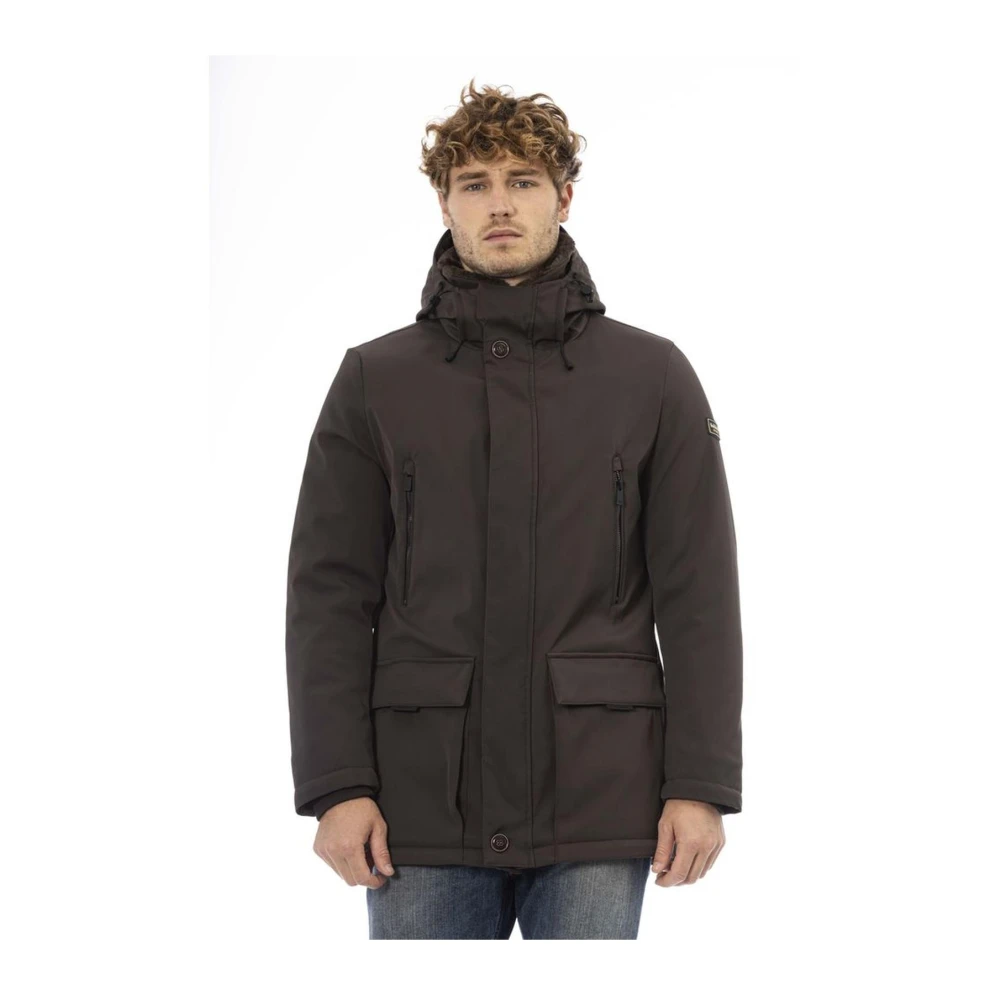 Baldinini Bruine Hooded Zip Jacket met Zakken Brown